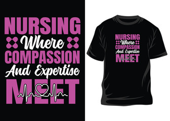 Nursing Where Compassion typography nurse t-shirt design, Nurse t-shirt, Nurse shirts, Nurse t-shirt design, Nurse quotes, Nurse quotes for t-shirt, World Nurse day, Nurse element, Nurse Day's