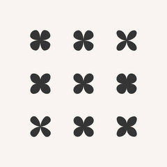 Fototapeta premium Rapeseed flower bud emblem. Modern abstract linear compositions and graphic design elements.