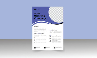 Stylist and modern flyer design template with the blue color combination.