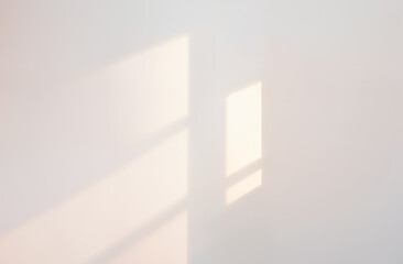 Sunlight from window on white wall with shadow. AI generated 