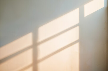 Sunlight from window on white wall with shadow. AI generated 