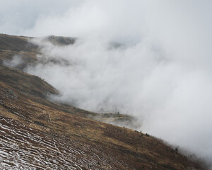 Fog on the mountains side