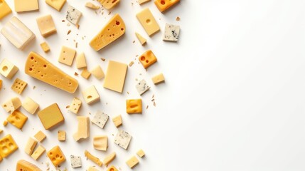 cheese lover with white background top view Created With Generative AI Technology