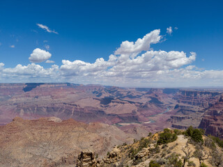 Naklejka premium The South Rim of the Grand Canyon National Park, carved by the Colorado River in Arizona, USA. Amazing natural geological formation. The Desert View Point.