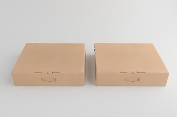 Corrugated Cardboard Box Mockup 3D Illustration