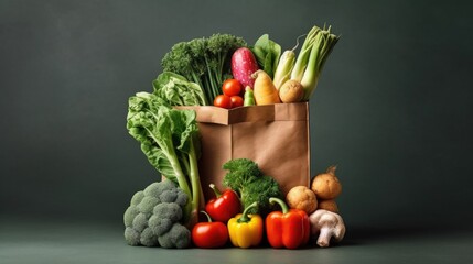 bag with vegetables, ai generative