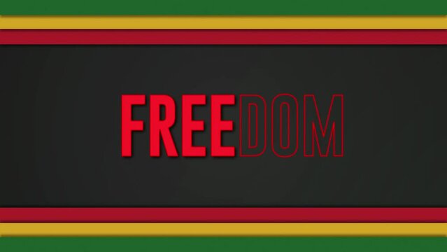 Juneteenth Freedom Day. Fade-In and Fade-Out text background Animation  4K  footage.