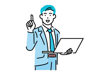 Male businessman with laptop