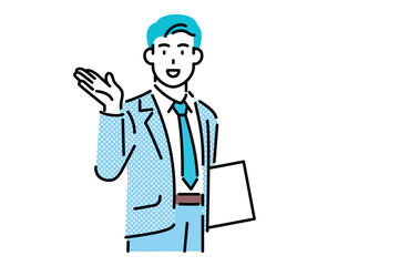 Male businessman holding a briefcase