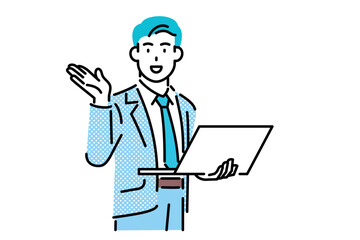 Male businessman with laptop