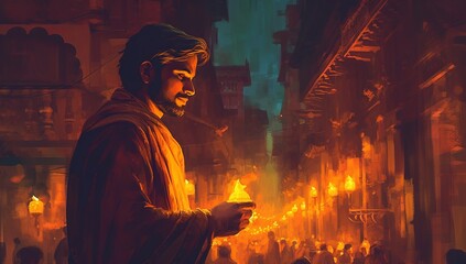 Illustration for Happy Diwali, Generative Ai