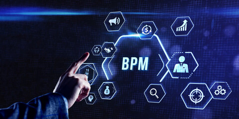 Internet, business, Technology and network concept. BPM Business process management system...