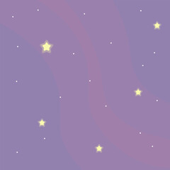 Abstract Cosmic Cartoon Background Magic Purple Glowing Stars Vector Design