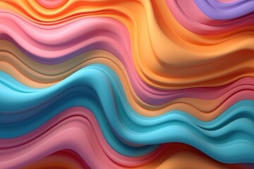 Obraz premium Multicolor wavy background in pastel tones. Generative AI
