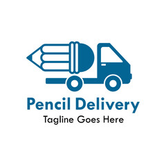 Pencil delivery design logo template illustration