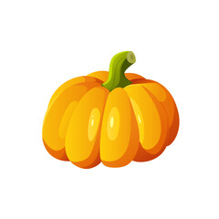 Pumpkin Isolated on White Background. Autumn, Thanksgiving. Cute Vector Illustration in Cartoon Style. Food Icon.