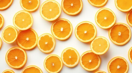 Oranges with white background top view Created With Generative AI Technology