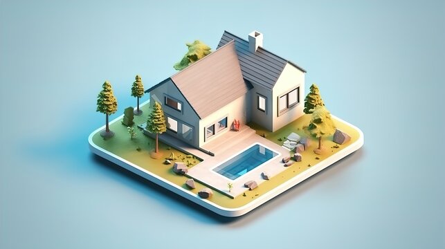 isometric architecture diorama