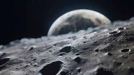 close up the moon
