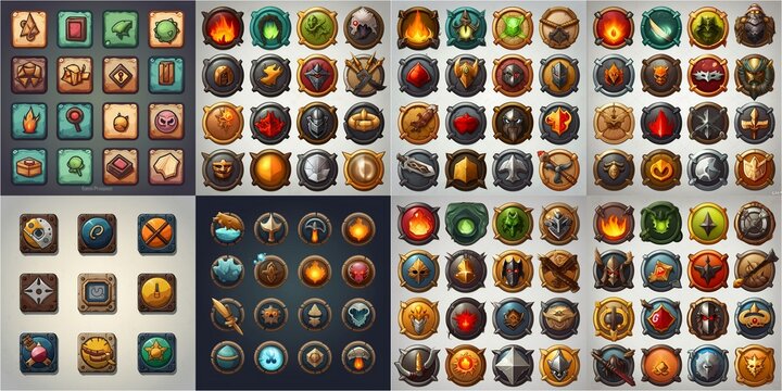 Game design icons and user interface elements for mobile web games High-quality sprite sheets to save time in game development Customizable options to match specific game themes and styles