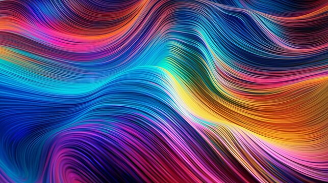 Abstract waves in bright and colorful style. Generative AI