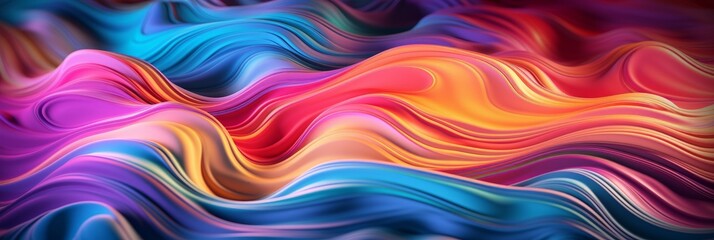 Obraz premium Abstract waves in bright and colorful style. Generative AI