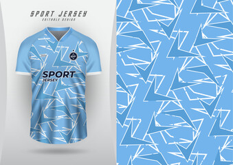 Background for sports jersey, soccer jersey, running jersey, racing jersey, arrow pattern, blue color with design.
