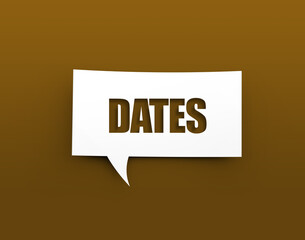 Text Dates are designed with an inner shadow in brown. 3d illustration