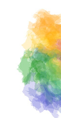 Abstract illustration of rainbows green and yellow Watercolor background, digitally generated.
