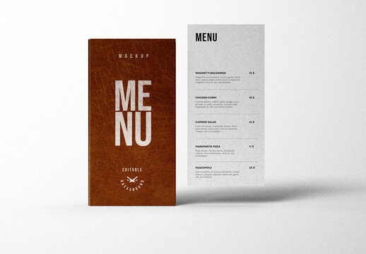 Restaurant Menu Mockup Design with Editable Background