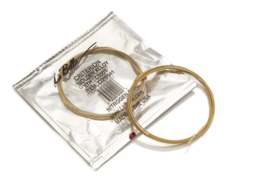 Guitar string package isolated