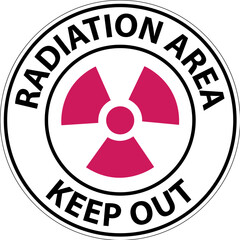 Notice Radiation Area Keep Out Sign On White Background