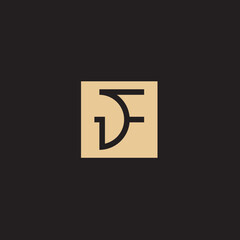 Letter D logo abstract modern and pairs elements in simple and modern style, with the gold color. 