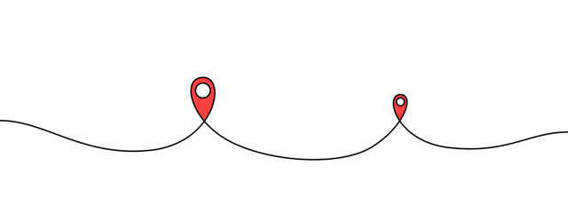 GPS pin one line style illustration