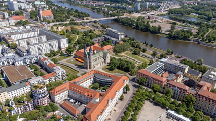 view of the city magdeburg in germany