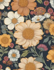Deurstickers Vintage clean and refreshing floral pattern. 4K resolution. © LiliannaC