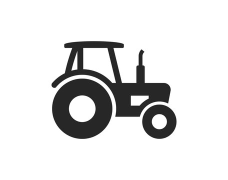 simple farm tractor symbol silhouette icon