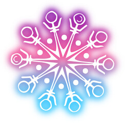 Collection of snowflake neon