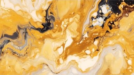 Elegant and luxurious abstract marble background with a combination of yellow and gold colors. Generative AI