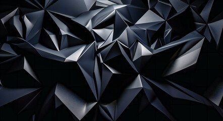 a black abstract background has triangles on it