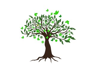 green fan love earth illustration on white background