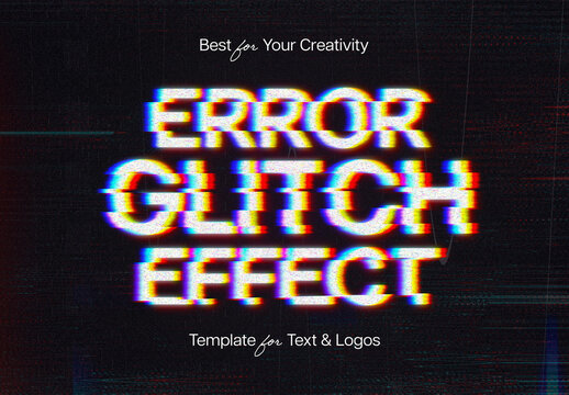 Creepy Glitch Text Effect Mockup