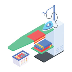 An isometric icon of drying rack 