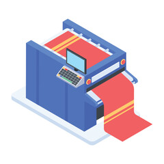 Get isometric icon of steam press 