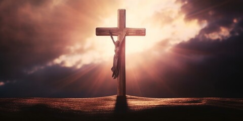 The Cross symbol of christian and Jesus Christ, Generative AI