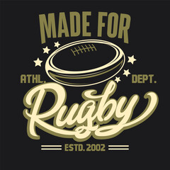 Rugby T-shirt Printing Design, sports original wear. Vector