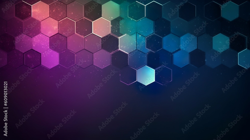 Wall mural abstract background with hexagonal shapes, generative ai