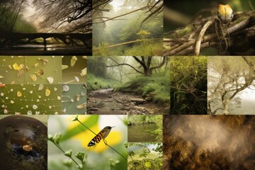 collage with images from nature and text overlay, created with generative ai