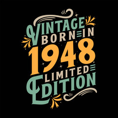 Vintage Born in 1948, Born in Vintage 1948 Birthday Celebration