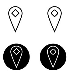 set of map pointers Modern map marker vector illustration black and white